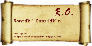 Rontó Osszián névjegykártya